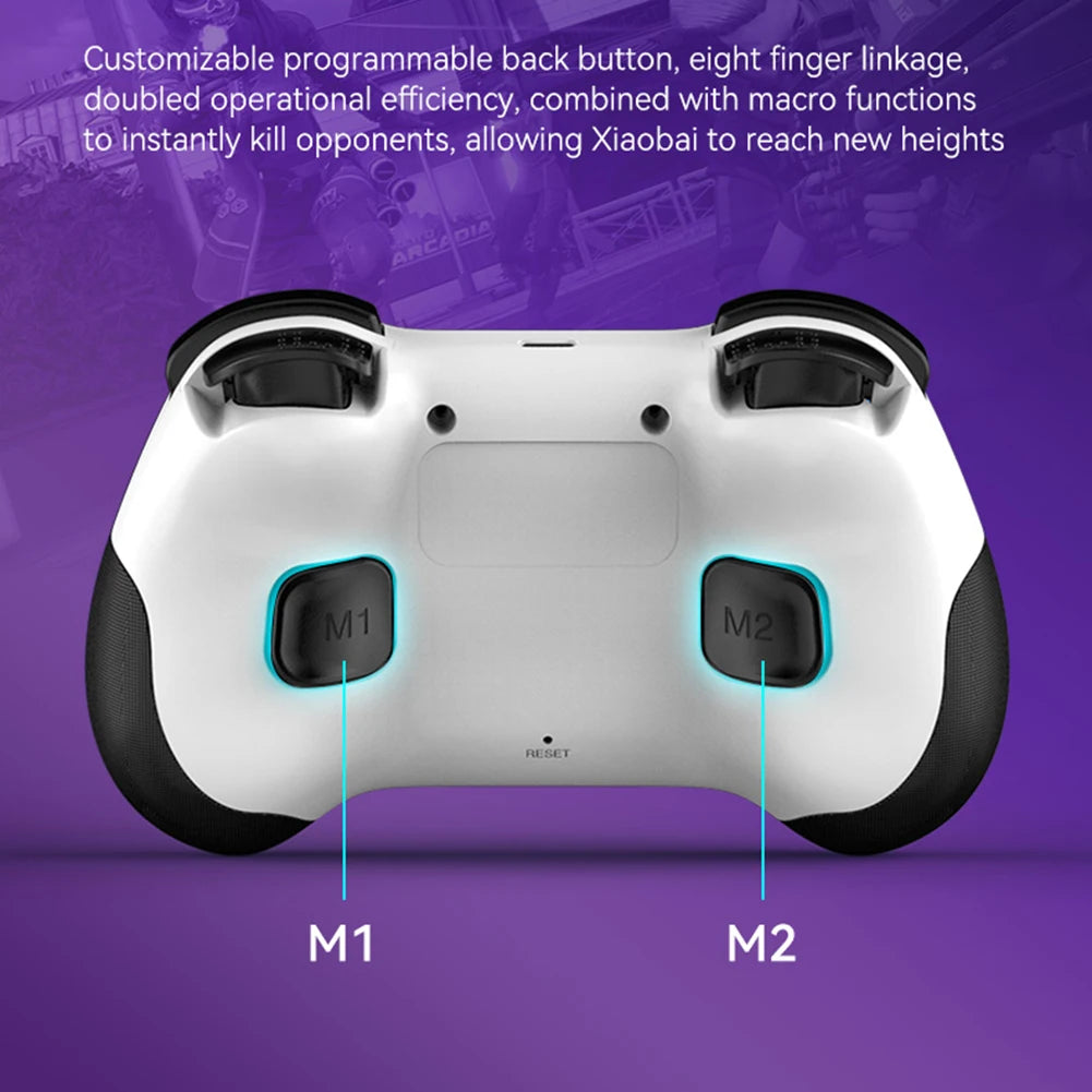 RGB 3D Hall Joystick for Switch for SteamDeck for PS3 PS4 Dual Vibration Wireless Game Controller with Turbo Programmable