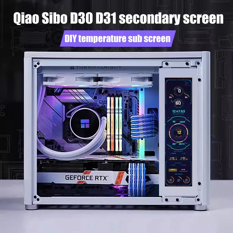 White IPS LCD Screen for Josbo D30 D31 DIY Dynamic Monitor, 1920×480 High-Resolution Display Module