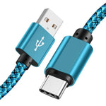 Nylon Data Cable Fast Charger USB A to Type C Charging Cable For Huawei Samsung   Android phone TypeC Charging Device 1M 2M 3M