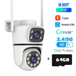 Tuya 5K 10MP WIFI IP Camera Outdoor 5G Wifi Dual Lens PTZ Cam Onvif CCTV Surveillance AI Tracking Alexa/Goggle Security Camera