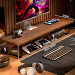 Gaming Monitor Stand Riser – Desktop Computer Elevated Base with Storage for Office & E-Sports Setup