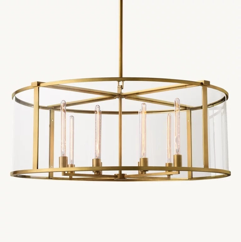 Modern Copper & Glass Chandelier Collection