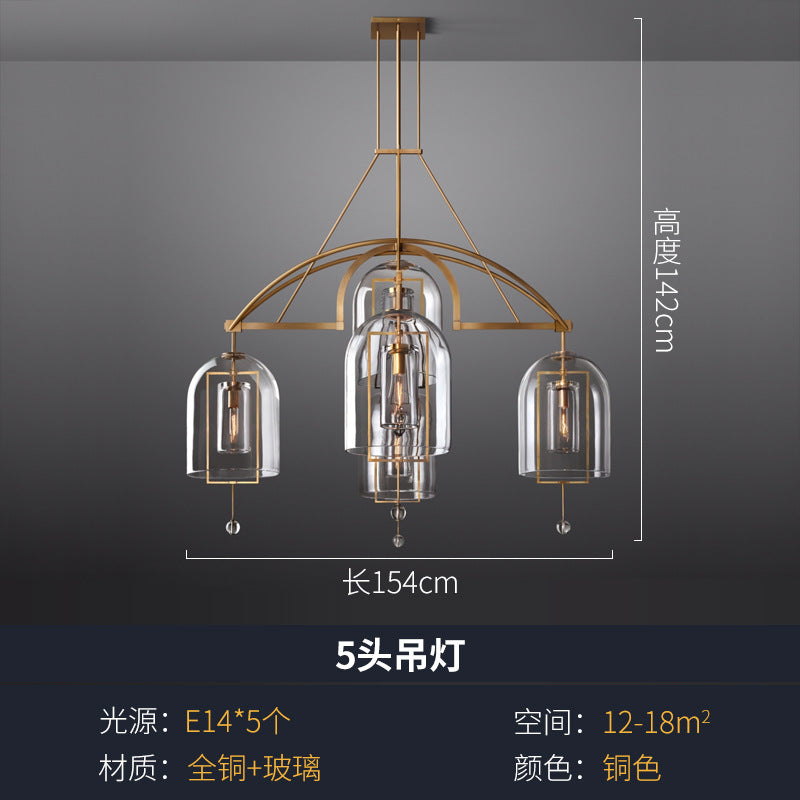 Modern Copper Glass Pendant Light