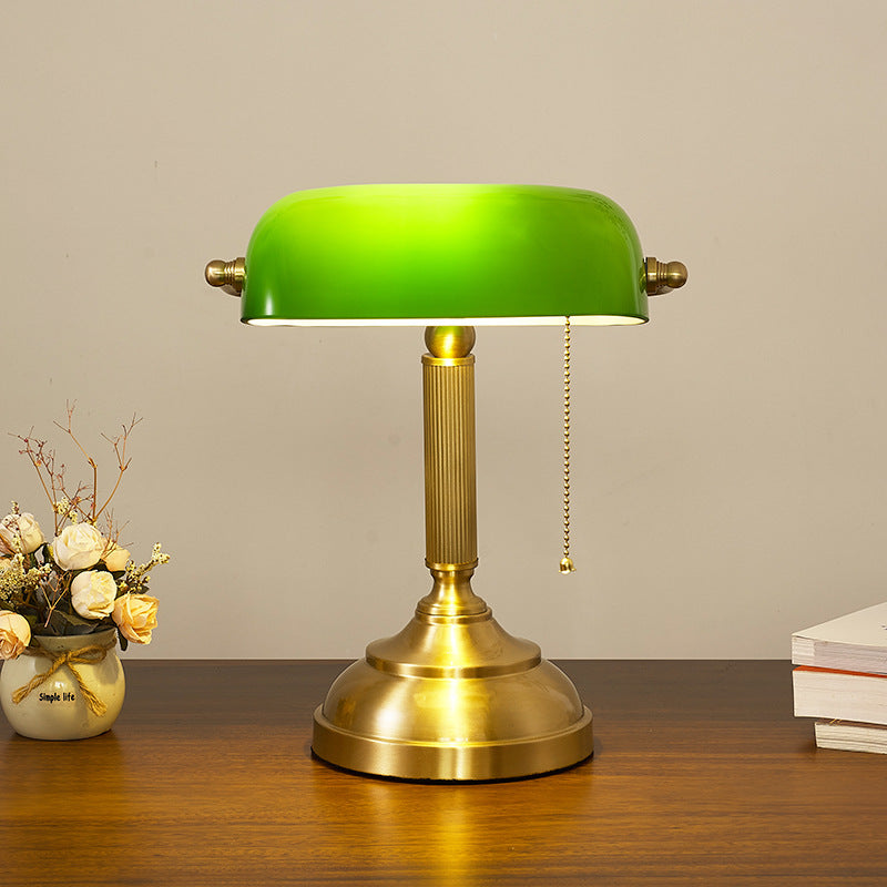 Vintage Copper Glass Table Lamp