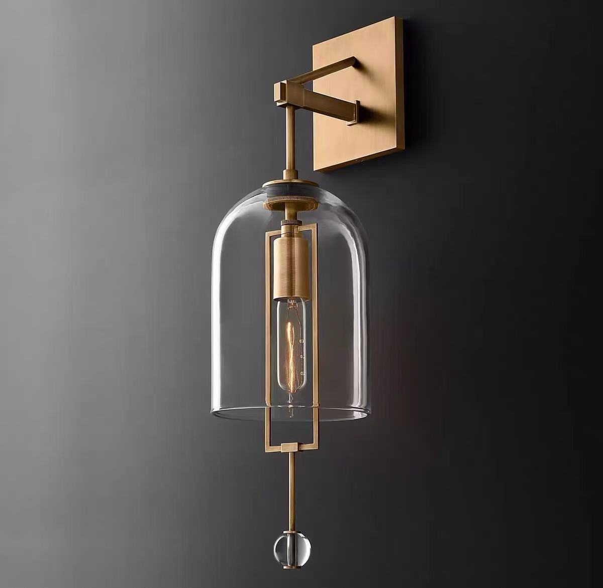 Luxury Copper Glass Wall Sconce