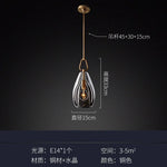 Modern All-Copper Crystal Pendant Light