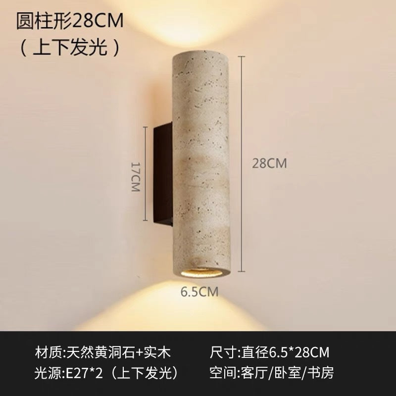 Natural Travertine LED Wall Sconce