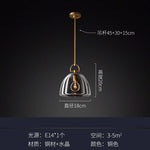 Luxury Copper Crystal Pendant Light