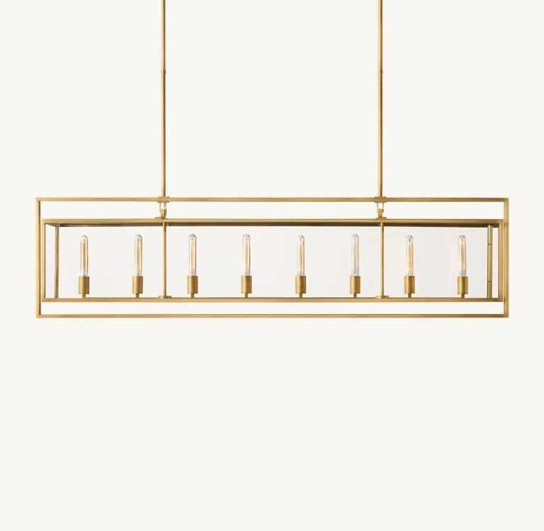 Modern Copper & Glass Chandelier Collection