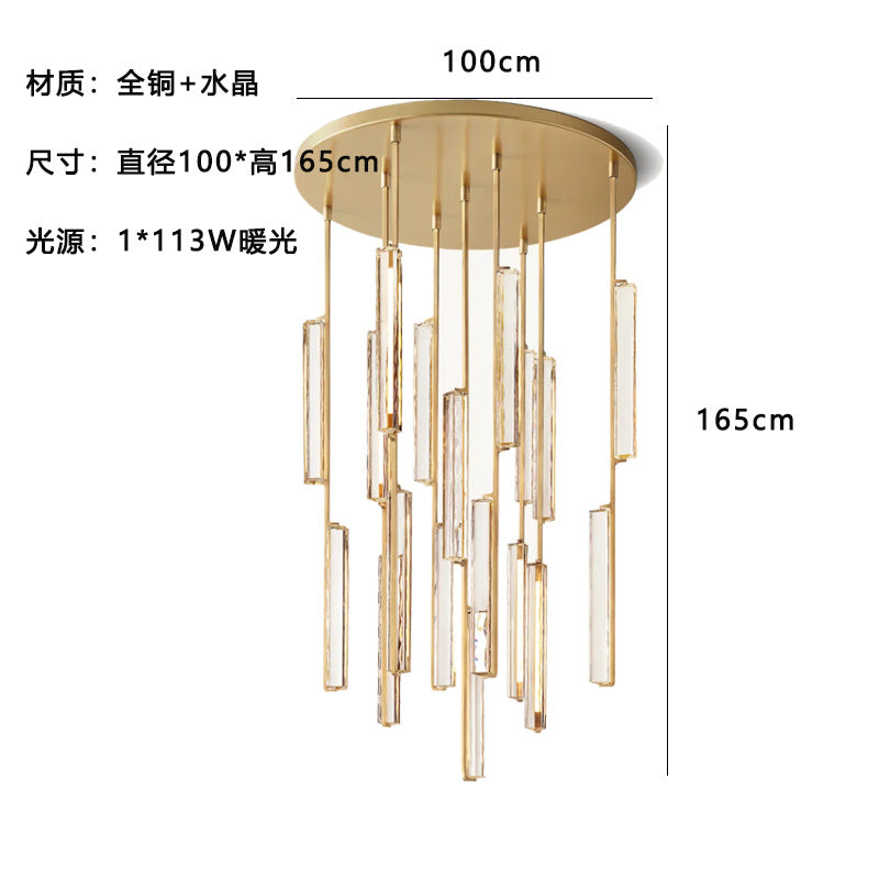 Luxury Crystal Spiral Staircase Chandelier