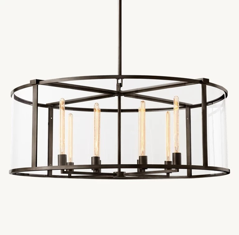 Modern Copper & Glass Chandelier Collection