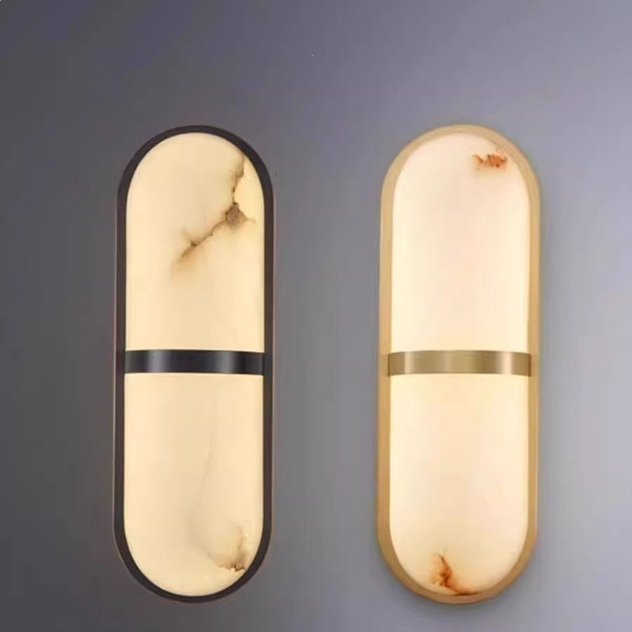 Modern Copper & Marble Wall Sconce