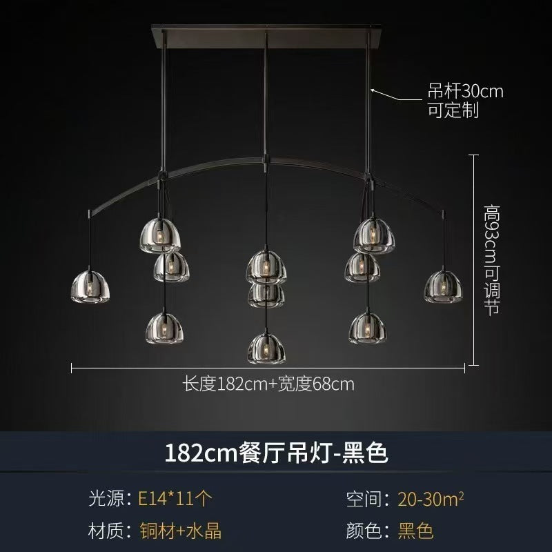 Modern All-Copper Crystal Chandelier