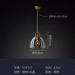 Modern All-Copper Crystal Pendant Light