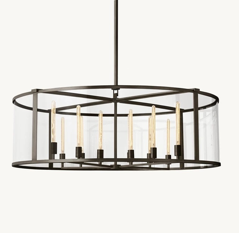 Modern Copper & Glass Chandelier Collection