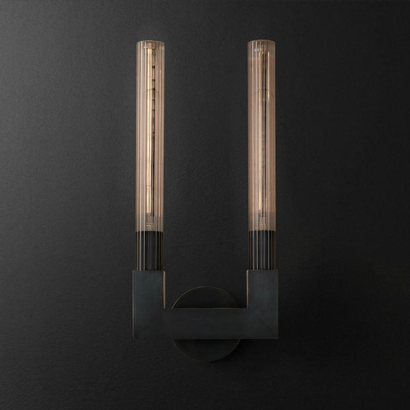 Modern Copper Glass Wall Sconce