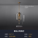 Modern Copper Glass Pendant Light
