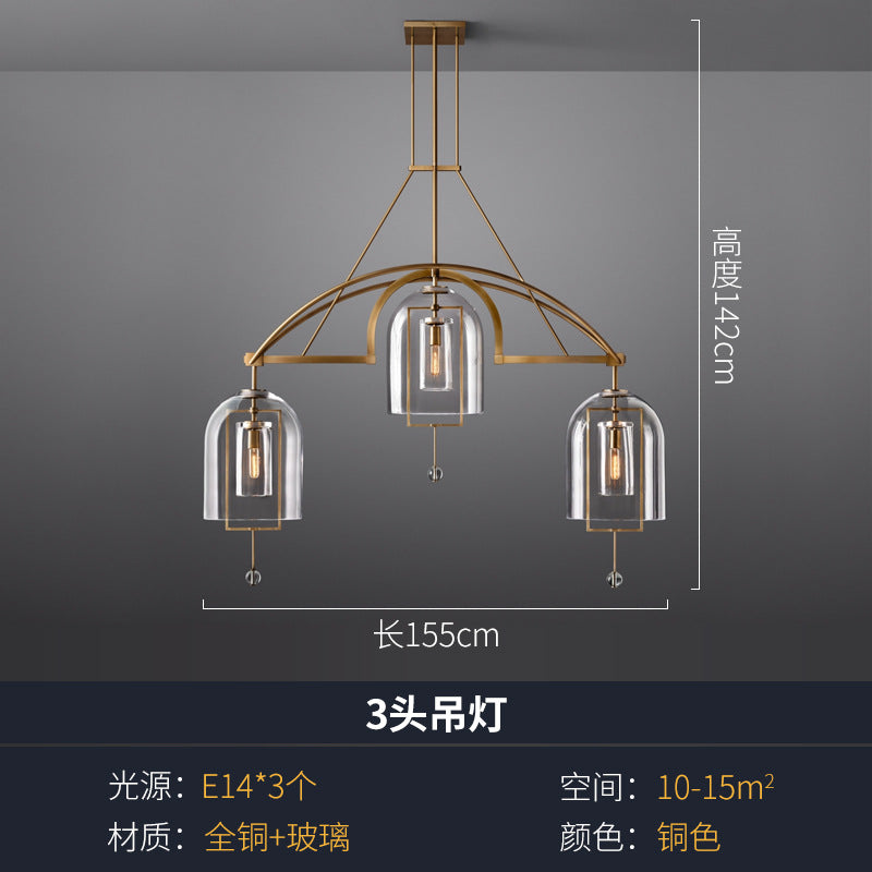Modern Copper Glass Pendant Light