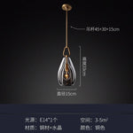 Luxury Copper Crystal Pendant Light