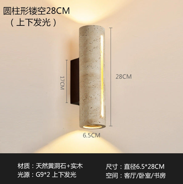 Natural Travertine LED Wall Sconce