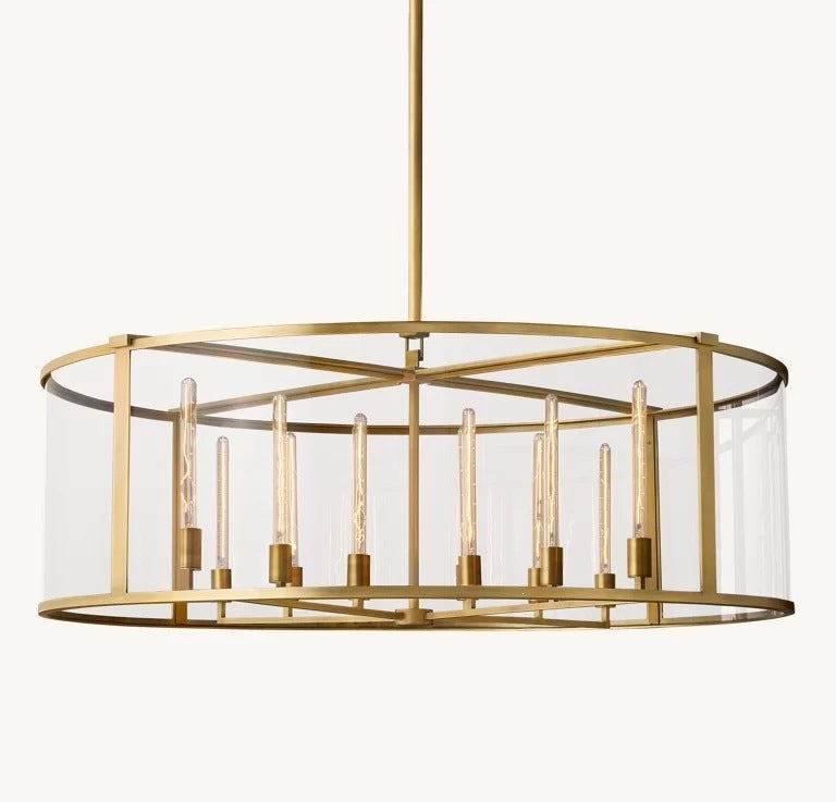 Modern Copper & Glass Chandelier Collection
