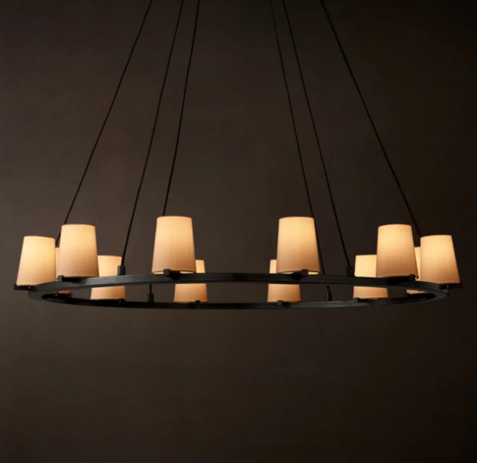 Luxury Copper Fabric Shade Lighting Collection