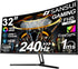 SANSUI 32 Inch Curved 240Hz Gaming Monitor High Refresh Rate, FHD 1080P Gaming PC Monitor HDMI DP1.4, Curved 1500R, 1Ms MPRT, HDR,Metal Stand,VESA Compatible(DP Cable Incl.)