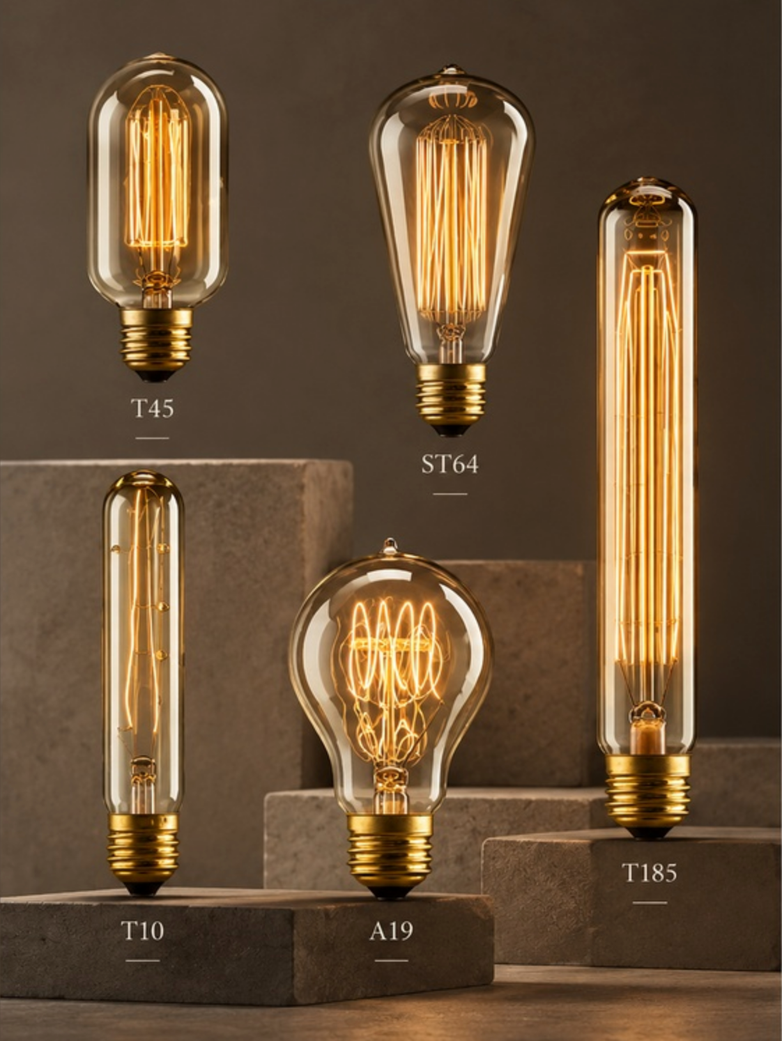 T300 Vintage Edison Bulb – E27 Tungsten Filament Incandescent Light, 40W/60W