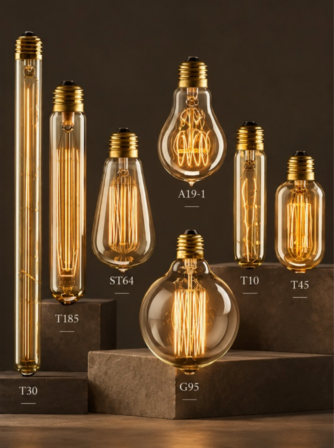 T300 Vintage Edison Bulb – E27 Tungsten Filament Incandescent Light, 40W/60W