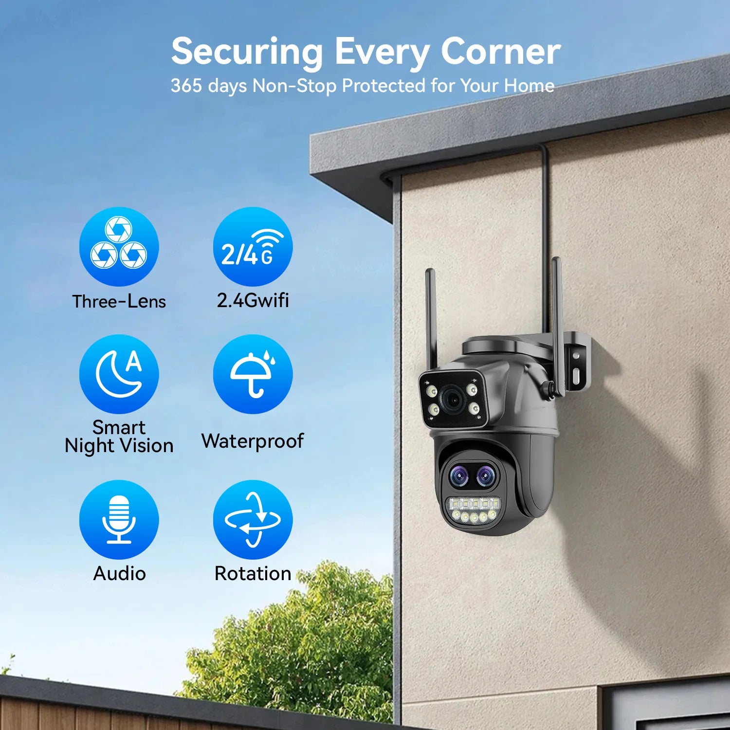 PEGATAH 15MP WiFi Security Camera PTZ Outdoor Dual Screen 10X Zoom Human Detection 10MP Surveillance Video IP Camera O-Kam Pro