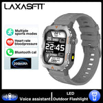 LAXASFIT Men's Outdoor Smart Watch with LED Flashlight – Sports Fitness Tracker, Health Monitoring & LED Wristwatch