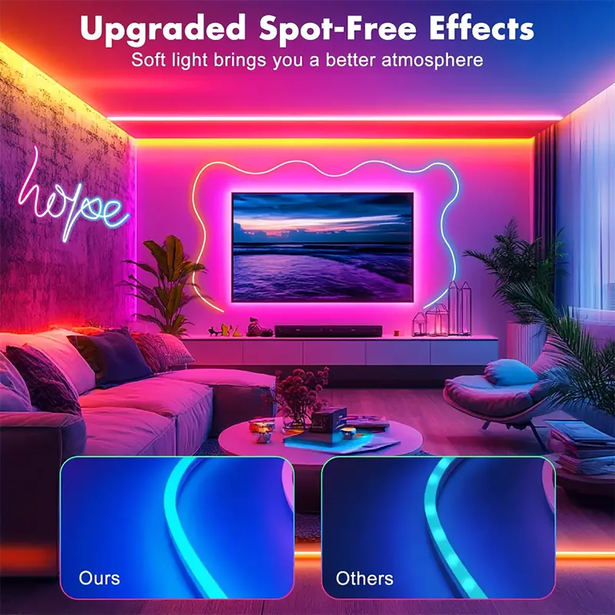 USB 5V RGBIC Neon LED Strip Lights for Gaming Backlight – Flexible Waterproof Ribbon with Bluetooth App & Music Sync