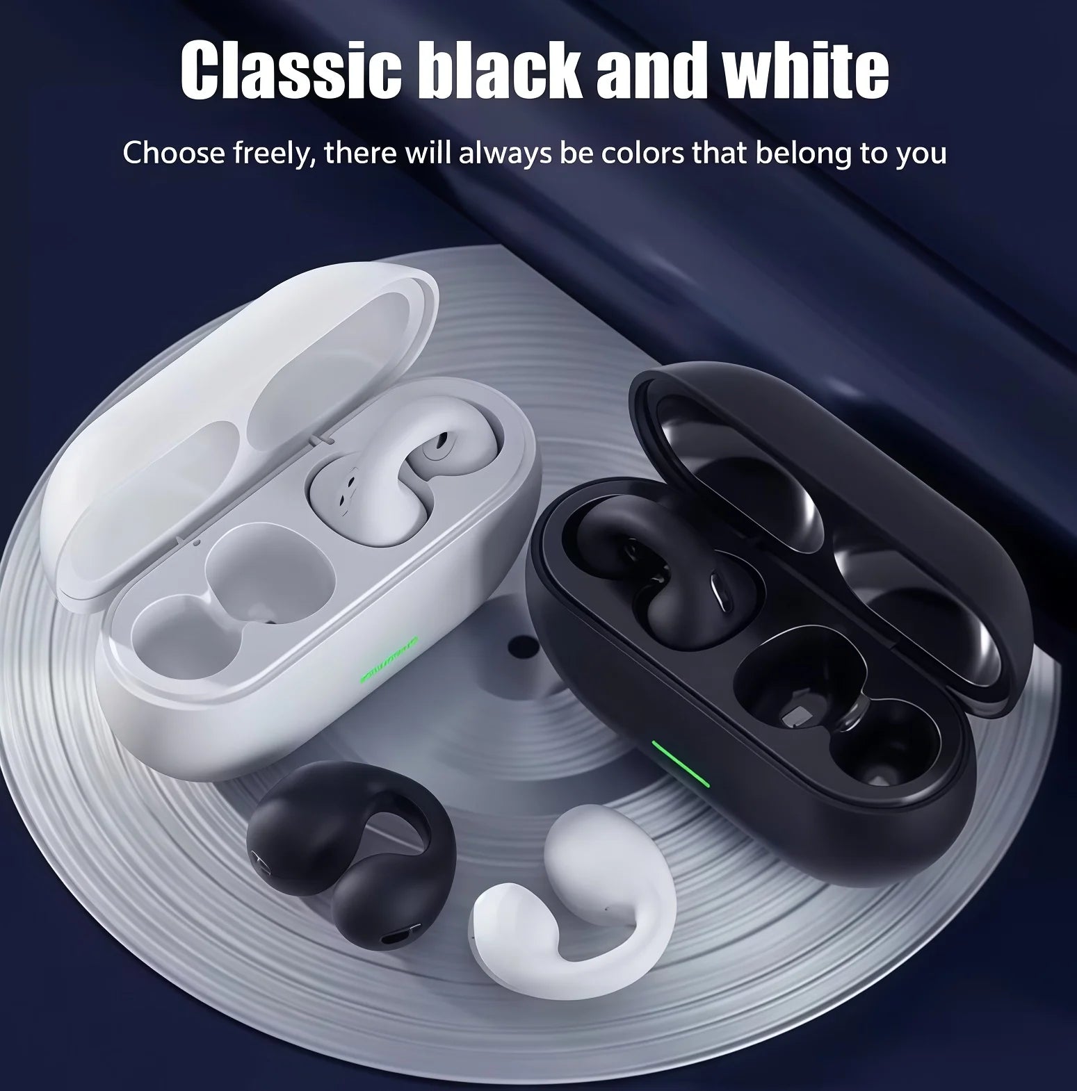 T75 Fone Bluetooth Headset 5.3 Wireless Air Conduction Headphones Clip Ear Music Noise Canceling HD Call Sports Gaming Earphone