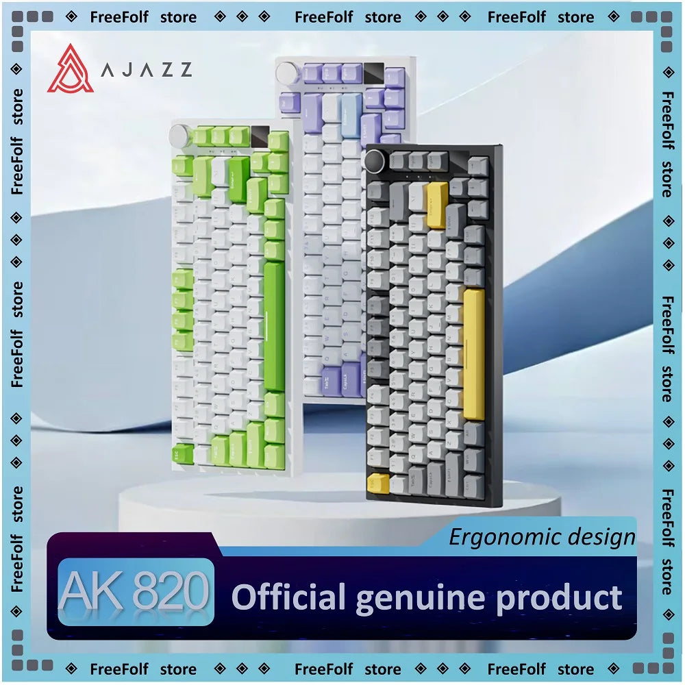 AJAZZ AK820 Wireless Gaming Mechanical Keyboard Hot Swap, 75% Layout, Swappable Switch, Three-mode Connectivity