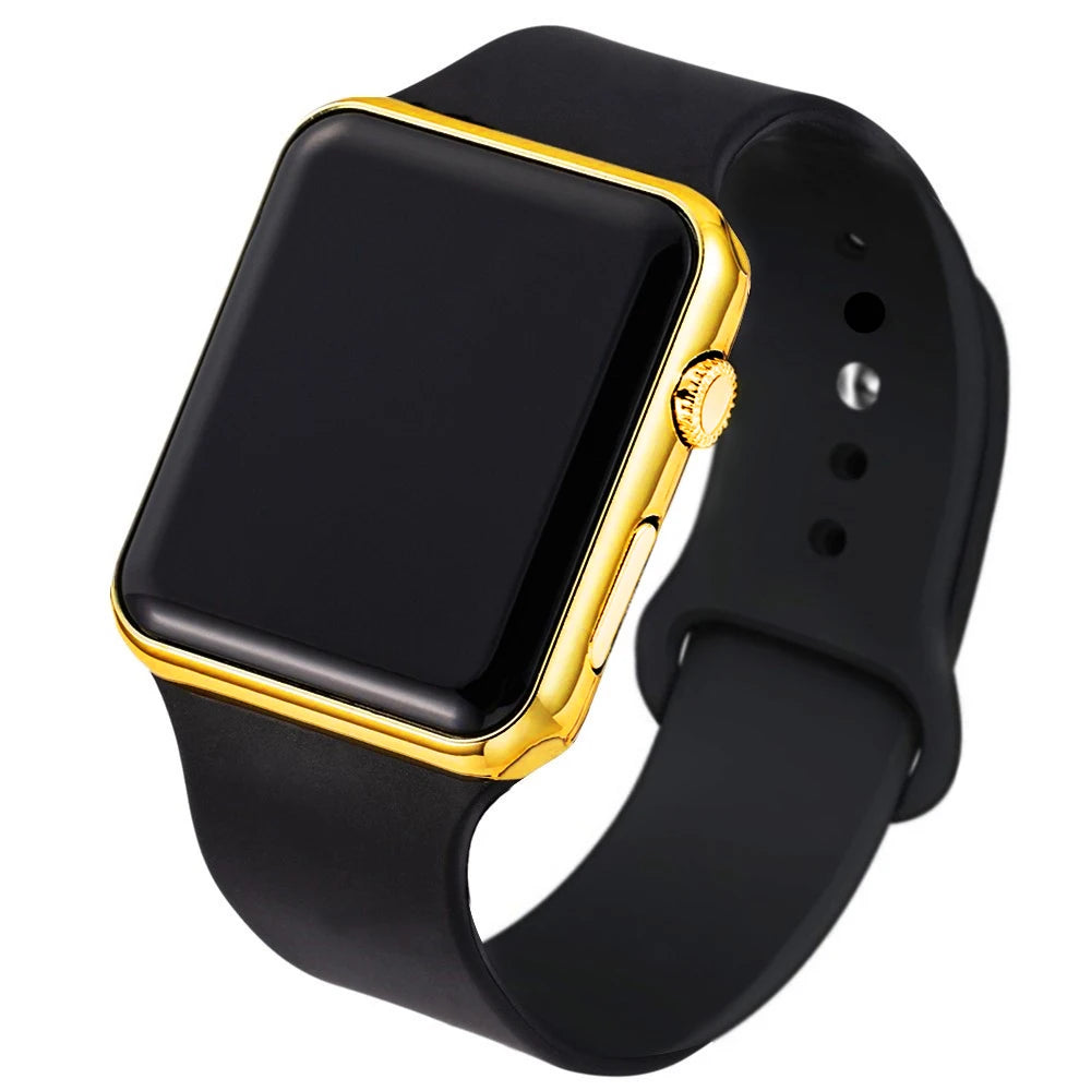 LED Digital Square Watch – Silicone Strap Casual Sports Wristwatch for Men & Women