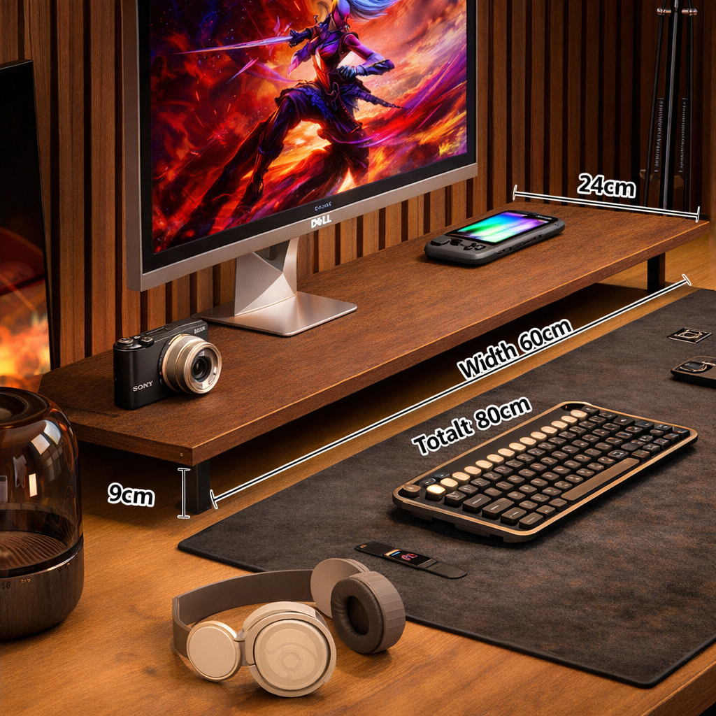 Gaming Monitor Stand Riser – Desktop Computer Elevated Base with Storage for Office & E-Sports Setup