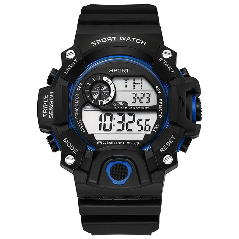 Men’s Military Sports Digital Watch – Large Dial, Waterproof, Luminous, Multifunctional with Alarm for Outdoor Use