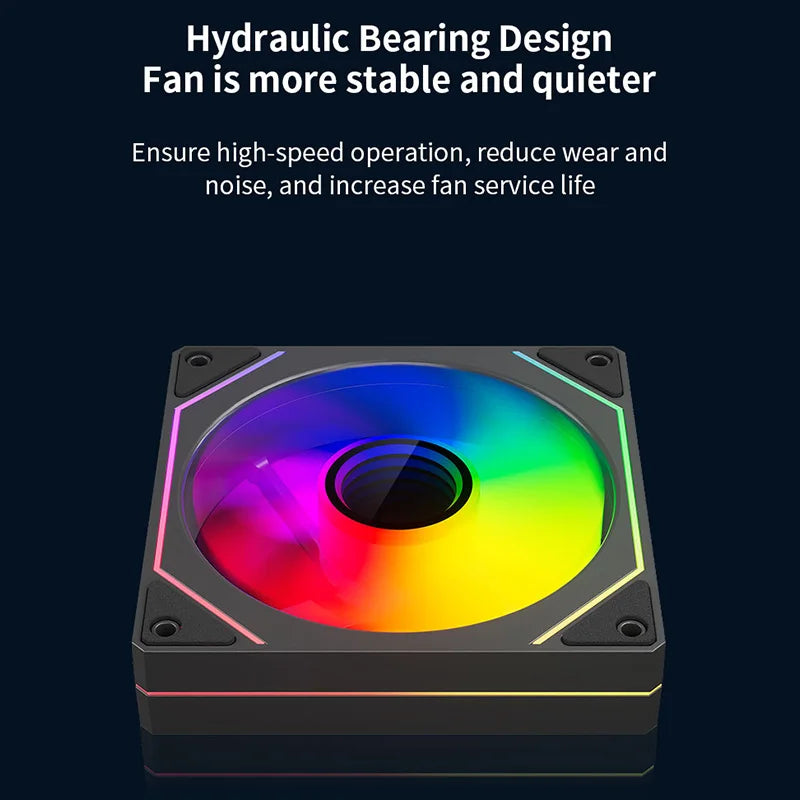 TEUCER Prism4 Pro 120mm ARGB PWM Case Fan 5V 3Pin Mirror Cycle – Quiet 4Pin CPU Cooling Chassis Fan Kit