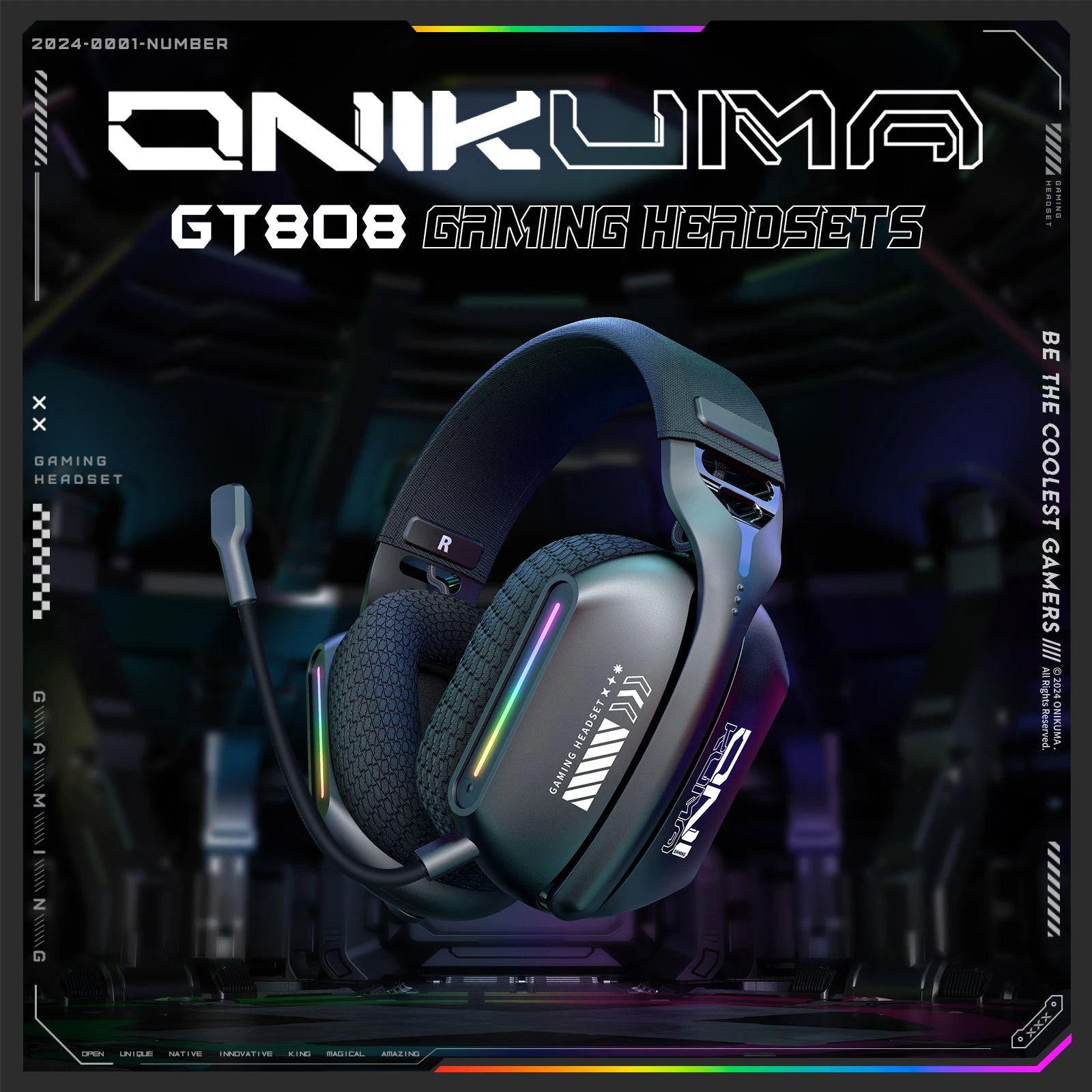 ONIKUMA Wireless Gaming Headset: 2.4G/Wired/Bluetooth 3 Modes, Bendable HD Mic, Soft Ear Pads, Immersive Sound for PC/PS4/5