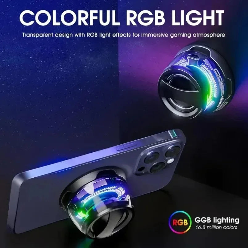 Mini Magnetic Bluetooth Speaker for iOS – Outdoor Travel Stereo with RGB Lights & Phone Holder
