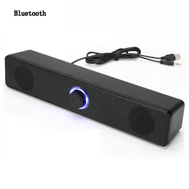 Home Theater Bluetooth Soundbar – USB Powered Wired/Wireless Speaker Panel for TV, PC, Laptop, 3D Stereo Gaming Audio