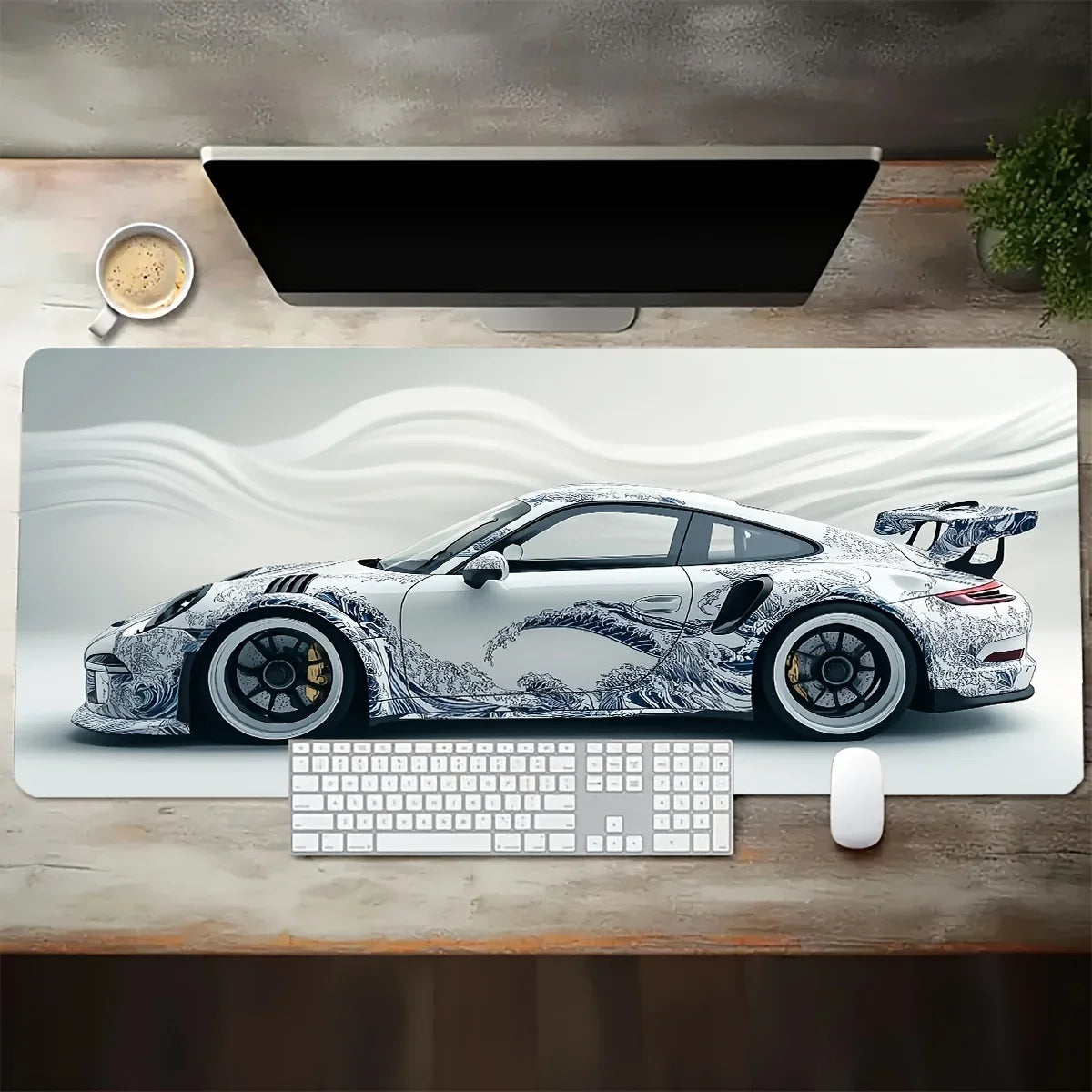 Porsche Colorful Anti-Skid Waterproof Mouse Pad – Rollable Desk Mat, 12 Sizes Available, Fade-Proof Decorative Gaming Surface