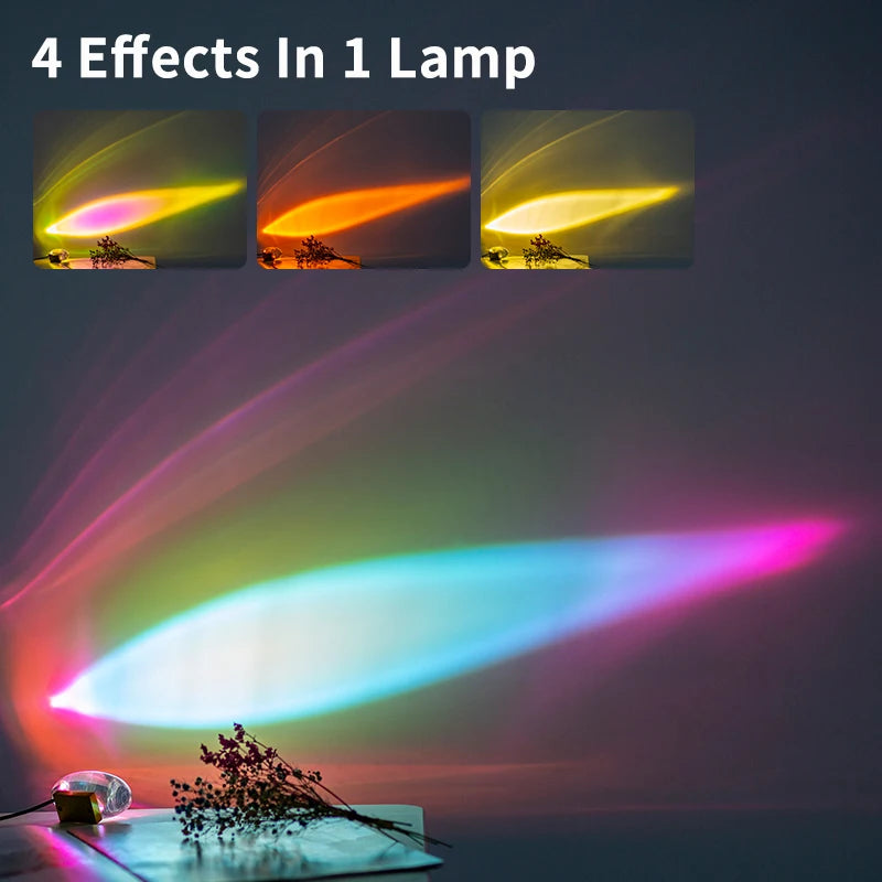 LED Night Light Crystal Angel Eye Projection 4-color Lights with USB Plug-in Use Projection Night Lamp for Home Bedroom Decor