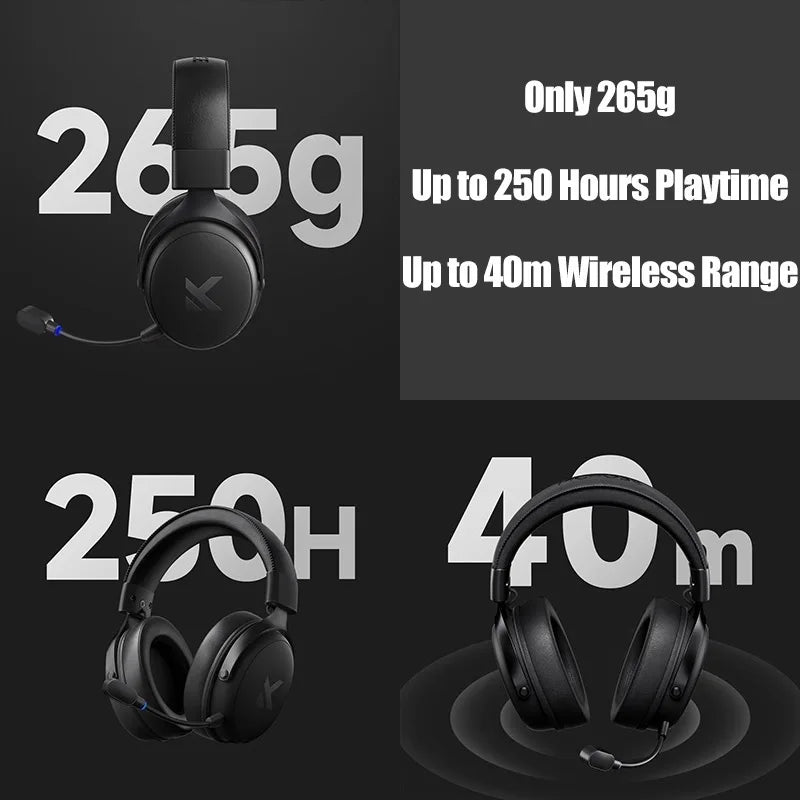 MCHOSE V9 pro E-Sports Headset with Microphone Tri-Mode Gaming USB Wireless 7.1 Channel Surround Sound Portable Audio Headphones