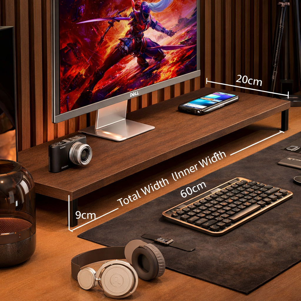 Gaming Monitor Stand Riser – Desktop Computer Elevated Base with Storage for Office & E-Sports Setup